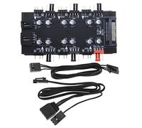 Create idea Hub 12V 4Pin PWM e 5V 3Pin ARGB con alimentazione SATA 15Pin Hub 2 in 1 Sincronizzazione a 6 vie Ventola di raffreddamento CPU Hub RGB Illuminazione Splitter PCB