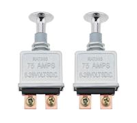 Create idea Interruttore push-pull resistente da 75 A, 2 terminali da 6 a 28 V CC, interruttore on/off, per auto, camion, autobus, ATV, camper, barche, argento, 2 pezzi