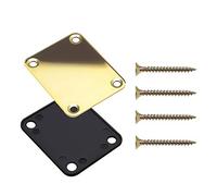 Create idea Piastra per manico per chitarra, dorata, con viti di montaggio, piastra in plastica, 4 fori, compatibile con chitarra elettrica e basso Strat Tele