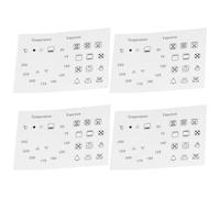 Create idea Set di 4 adesivi per temperatura del forno e quadrante della funzione 50-250°C + 18 simboli Adesivi in vinile laminato di ricambio, trasparente con stampa nera