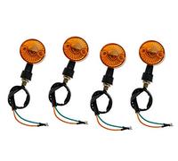 Create idea Set di 4 indicatori di direzione universali per moto, 12 V, forma rotonda, colore ambra