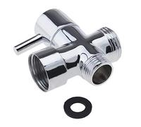 Create Idear - Valvola deviatrice per doccia in ottone cromato lucido, adattatore a T con attacchi 3/4" e 1/2" con filettatura BSP, per miscelatore termostatico di bagno, cucina