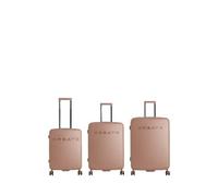 CREATE / LUGGAGE STUDIO/Set di 3 valigie rigide in policarbonato Moka/Lucchetto TSA, 4 ruote doppie, organizzatore interno, manico telescopico, materiali resistenti e durevoli