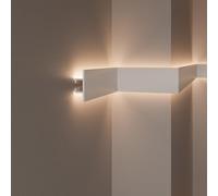 create luxury GRAND DECOR Cornice Veletta per Strisce LED a Soffitto e Parete - Lunghezza 2 metri Modulare - In HDPS (Duropolimero Verniciabile - Per Doppia Illuminazione Indiretta - KH907