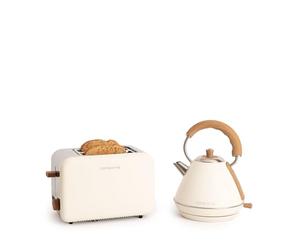 CREATE/PACK TOAST RETRO + KETTLE RETRO/Tostapane e bollitore d'acqua bianco/3 programmate di tostatura, 1,7 l…