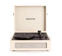 CREATE/RECORD PLAYER COMPACT/Giradischi retrò beige con Bluetooth, USB, SD, MicroSD e registratore/lettore Mp3