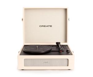 CREATE / RECORD PLAYER COMPACT / Giradischi retrò beige con Bluetooth, USB, SD, MicroSD e registratore/lettore Mp3