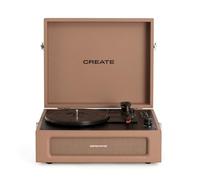 CREATE/RECORD PLAYER RETRO/Giradischi retrò moka/Design vintage, Bluetooth, USB, SD, MicroSD, MP3, suono stereo, 3 velocità di riproduzione, per tutti i tipi di vinili