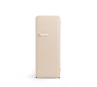 CREATE / RETRO FRIDGE 150 MARBLE/Frigorifero sabbia con maniglia marmo e congelatore 281L / 102W, 150cm, 3 ripiani, regolatore di temperatura, portabottiglie, 60x60x150cm