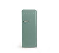 CREATE / RETRO FRIDGE 150 SILVER/Frigorifero verde salvia con maniglia argento e congelatore 281L / 102W, 150cm, 3 ripiani, regolatore di temperatura, portabottiglie, 60x60x150cm
