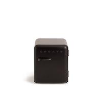CREATE / RETRO FRIDGE 50 BLACK/Frigorifero nero con maniglia nera / 85W, minibar, un ripiano, design retro, 50 cm, due mensole, capacità di 48L, basso consumo, 50x44x49,8 cm