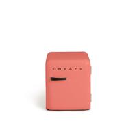 CREATE / RETRO FRIDGE 50 BLACK/Frigorifero terracotta con maniglia nera / 85W, minibar, un ripiano, design retro, 50 cm, due mensole, capacità di 48L, basso consumo, 50x44x49,8 cm