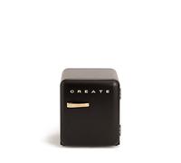 CREATE / RETRO FRIDGE 50 GOLD/Frigorifero nero con maniglia oro/Minibar, senza congelatore, 50 cm