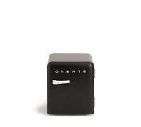 CREATE / RETRO FRIDGE 50 MARBLE/Frigorifero nero con maniglia in marmo / 85W, minibar, un ripiano, design retro, 50 cm, due mensole, capacità di 48L, basso consumo, 50x44x49,8 cm