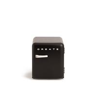 CREATE / RETRO FRIDGE 50 OFF WHITE/Frigorifero nero con maniglia bianco sporco / 85W, minibar, un ripiano, design retro, 50 cm, due mensole, capacità di 48L, basso consumo, 50x44x49,8 cm