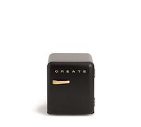 CREATE / RETRO FRIDGE 50 WOOD/Frigorifero nero con maniglia in legno/Minibar, senza congelatore, 50 cm