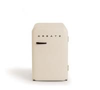 CREATE / RETRO FRIDGE 83.5 BLACK/Frigorifero bianco sporco con maniglia nera / 98W, basso consumo, 2 ripiani, regolatore di temperatura, portabottiglie, dimensioni 56x54x84 cm