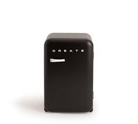 CREATE / RETRO FRIDGE 83.5 OFF WHITE/Frigorifero nero con maniglia nera / 98W, basso consumo, 2 ripiani, regolatore di temperatura, portabottiglie, dimensioni 56x54x84 cm