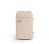 CREATE / RETRO FRIDGE 83.5 SAGE/Frigorifero sabbia con maniglia nera / 98W, basso consumo, 2 ripiani, regolatore di temperatura, portabottiglie, dimensioni 56x54x84 cm
