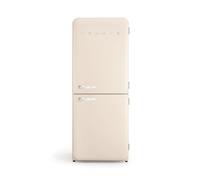 CREATE / RETRO FRIDGE COMBI 185 MARBLE/Frigorifero combinato bianco sporco con maniglia marmo e congelatore, capacità 401L / 190W, No Frost, 3 ripiani, 2 cassetti, dimensioni 70x65x185 cm