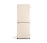 CREATE / RETRO FRIDGE COMBI 185 OFF WHITE/Frigorifero combinato bianco sporco con maniglia bianco sporco e congelatore, capacità 401L / 190W, No Frost, 3 ripiani, 2 cassetti, 70x65x185 cm