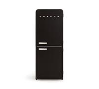 CREATE / RETRO FRIDGE COMBI 185 OFF WHITE/Frigorifero combinato nero con maniglia bianco sporco e congelatore, capacità 401L / 190W, No Frost, 3 ripiani, 2 cassetti, dimensioni 70x65x185 cm