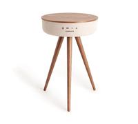 CREATE / SPEAKER TABLE/Tavolo Altoparlante legno scuro/Bluetooth e caricabatterie senza fili per smartphone