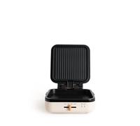 CREATE/STONE STUDIO PRO/Grill multifunzione con apertura 180º bianco panna/Controllo temperatura, rivestimento antiaderente, vaschetta raccogligocce, manico a tocco freddo, 1400W