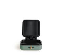 CREATE/STONE STUDIO PRO/Grill multifunzione con apertura 180º verde salvia/Controllo temperatura, rivestimento antiaderente, vaschetta raccogligocce, manico a tocco freddo, 1400W