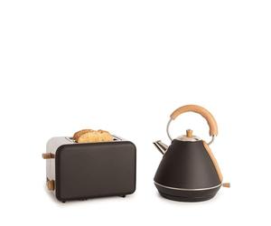 CREATE / TOAST RETRO + BOLLITORE RETRO / Set tostapane retrò e bollitore retrò, nero, tre programmi di tostatura, 1,7L