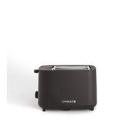 CREATE/TOAST STUDIO/Tostapane nero / 6 livelli di potenza, vassoio raccogli briciole, termostato, sbrinamento, surriscaldamento, 2 fette larghe, 750 W