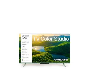 CREATE / TV COLOR STUDIO/Smart TV QLED 4K 50" verde salvia/Schermo antiriflesso, finitura opaca, controllo vocale, sensore di luminosità, Dolby Atmos, Low Blue Light & Flicker Free, HDMI TM