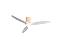 CREATE / WIND CALM CUSTOM RATTAN/Ventilatore da soffitto con luce rattan chiaro pale legno naturale bianco con telecomando / 40W, Doppia luce, Ø132 cm, luce LED 3 temperature