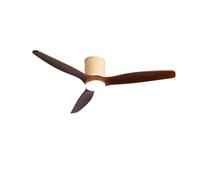 CREATE / WIND CALM CUSTOM RATTAN/Ventilatore da soffitto con luce rattan chiaro pale legno scuro con telecomando / 40W, Doppia luce, Ø132 cm, luce LED 3 temperature, funzione estate-inverno