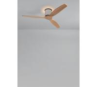 CREATE / WIND CALM CUSTOM RATTAN/Ventilatore da soffitto rattan nero pale legno chiaro con telecomando / 40W, Silenzioso, Ø132 cm, 6 velocità