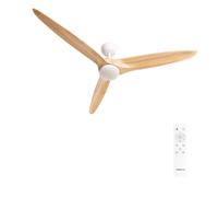 WIND CENTURY - Ventilatore Da Soffitto 40W Silenzioso Ø152 Cm 100% Legno Con Luce