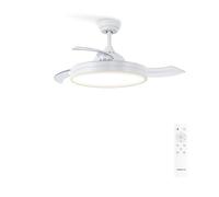 WIND CLEAR - Ventilatore Da Soffitto 40W Silenzioso A Pale Retrattili Con Luce LED Varie Dimensioni Bianco