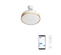 CREATE / WIND CLEAR S/Ventilatore da soffitto con luce legno chiaro con telecomando e Wifi / 40W, Ø91 cm, timer, 6 velocità, pale retrattili, funzione estate-inverno