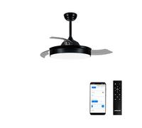 CREATE / WIND CLEAR S/Ventilatore da soffitto con luce nero con telecomando e Wifi / 40W, Ø108 cm, pale retrattili, 6 velocità, funzione estate-inverno