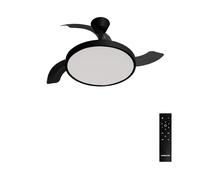 WIND CLEAR STUDIO - Ventilatore Da Soffitto 40W Silenzioso Con Pale Retrattili E Luce LED, Varie Dimensioni Telecomando