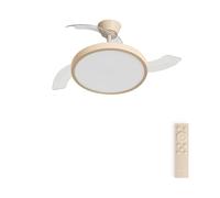 CREATE / WIND CLEAR STUDIO M/Ventilatore da soffitto con luce sabbia con telecomando / 40W, Temporizzatore, Ø 108 cm, 6 velocità, pale retrattili, 3 temperature di luce, funzione estate-inverno