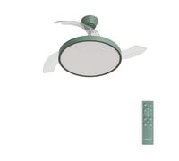 CREATE / WIND CLEAR STUDIO M/Ventilatore da soffitto con luce verde sage con telecomando / 40W, Temporizzatore, Ø 108 cm, 6 velocità, pale retrattili, 3 temperature di luce, funzione estate-inverno