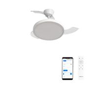 CREATE / WIND CLEAR STUDIO S/Ventilatore da soffitto con luce bianco con Wifi e telecomando / 40W, Temporizzatore, Ø 91 cm, 6 velocità, pale retrattili, 3 temperature di luce, estate-inverno