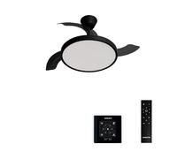 WIND CLEAR STUDIO - Ventilatore Da Soffitto 40W Silenzioso Con Pale Retrattili E Luce LED, Varie Dimensioni Controllo A Parete + Telecomando