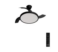 WIND CLEAR STUDIO - Ventilatore Da Soffitto 40W Silenzioso Con Pale Retrattili E Luce LED, Varie Dimensioni Telecomando