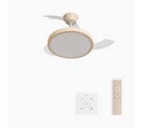 CREATE / WIND CLEAR STUDIO S/Ventilatore da soffitto con luce sabbia con comando a parete e telecomando / 40W, Pale retrattili, Ø91 cm, funzione estate-inverno