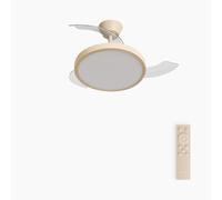 CREATE / WIND CLEAR STUDIO S/Ventilatore da soffitto con luce sabbia con telecomando / 40W, Temporizzatore, Ø 91 cm, 6 velocità, pale retrattili, 3 temperature di luce, funzione estate-inverno