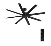 CREATE / WIND INDUSTRIAL XL/Ventilatore da soffitto nero con telecomando / 40W, Silenzioso, Ø165 cm, 6 velocità, programmabile, funzione estate-inverno