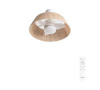 CREATE / WIND LAMP NATURAL WOVEN/Ventilatore da soffitto con luce e telecomando / 25W,timer, Ø60 cm, funzione estate-inverno, luce LED a 3 temperature, corpo in corda, flusso d’aria concentrato