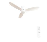CREATE / WIND LITE/Ventilatore da soffitto con luce bianco con telecomando / 40W, Silenzioso, Ø132 cm, 6 velocità, programmabile, funzione estate-inverno, luce LED 3 temperature